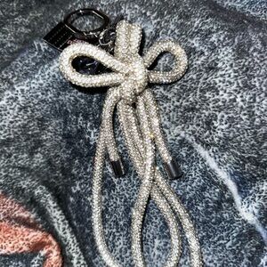 Elegant Silver Bow Keychain